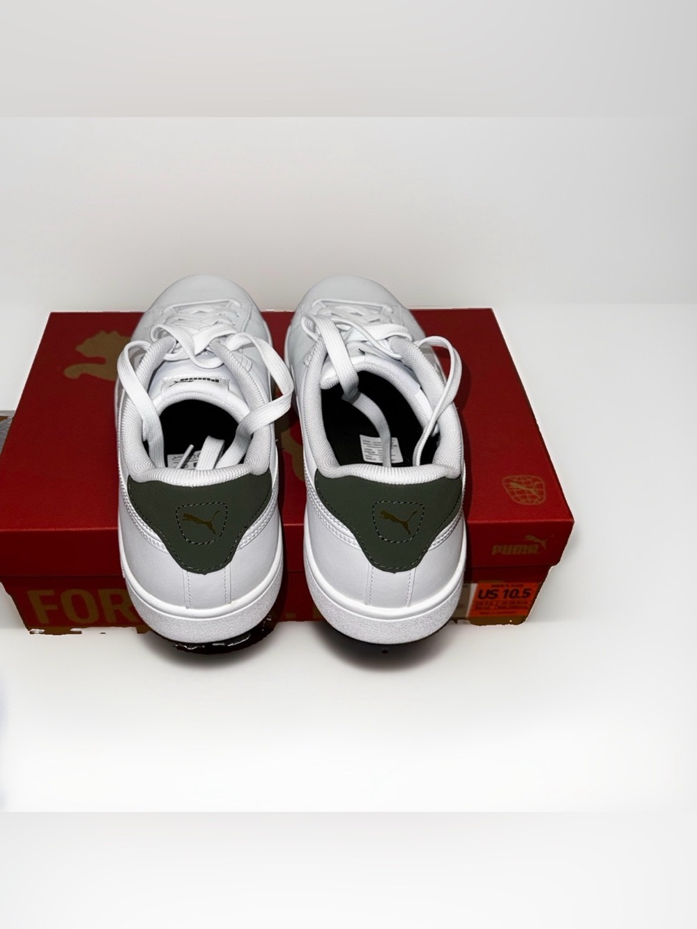 PUMA Ace Court Shoes Men's White/Amazon Green colorway 406570-01 Size 10.5- NEW